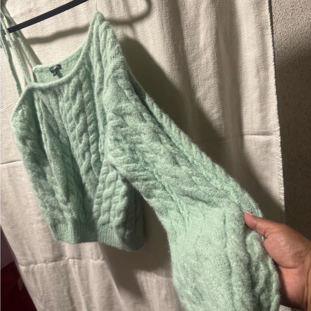 Wild Fable Light Green Cable Knit Tops